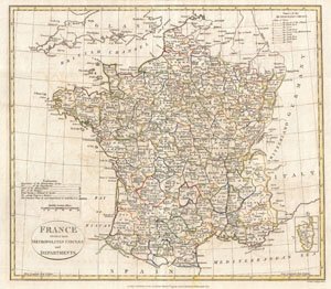 1799 Clement Cruttwell Map of France in Departments