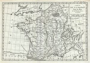 1782 Delsile de Sales Map of France in Antiquity