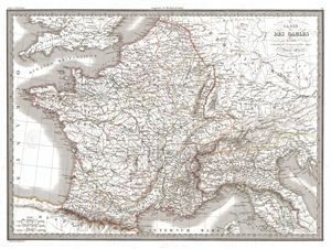 1831 Lapie Map of France in Antiquity (Gaul)