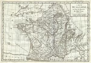1782 Delisle de Sales Map of France during the Invasion of Julius Caesar