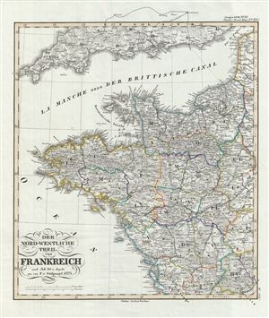 1851 Perthes Map of Northwestern France