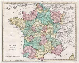 1793 Wilkinson Map of France in Provinces