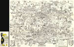 1954 Burgess Comic Pictorial Map of Frankfurt, Germany