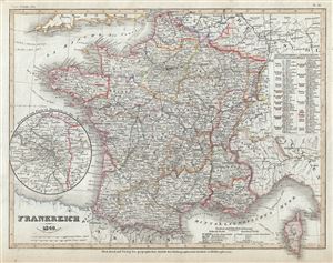1849 Meyer Map of France