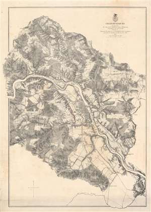 1867 Weyss Map of the Battlefield of Fredericksburg, U.S. Civil War