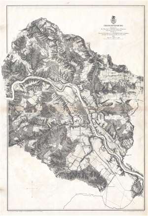 1867 Weyss Map of the Battlefield of Fredericksburg during the U.S. Civil War