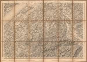 1875 Dufour Map of the cantons of Fribourg and Bern from the First Swiss National Survey