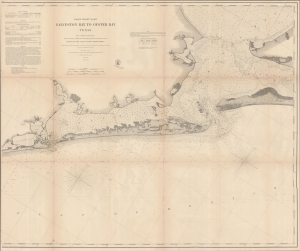 1870 U.S. Coast Survey Map of Galveston Bay, Texas