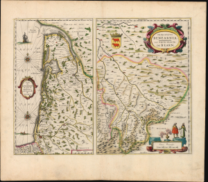1631 / 1635 Blaeu Map of Gascony (Bordeaux, Medoc, Béarn)