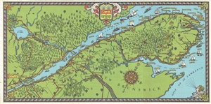 1929 Samuel Herbert Maw Pictorial Map of the Gaspe Peninsula, Quebec