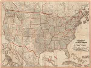 1918 National Railway General Railway Map of the United States, Canada, Mexico