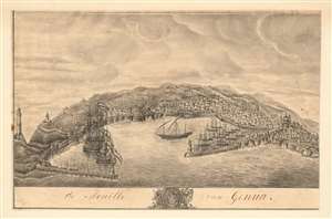 1797 Manuscript View of Genoa, Italy