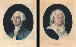 1876 Smith Lithographed Portraits of Martha and George Washington