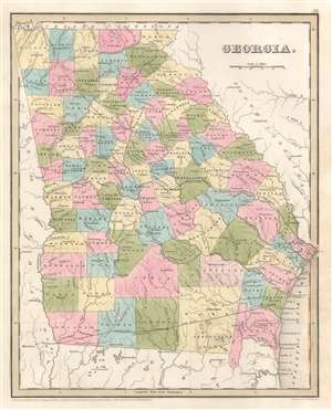 1838 Bradford Map of Georgia