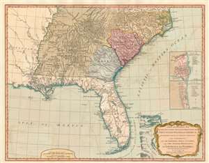 1794 Laurie and Whittle Map of Florida, Georgia, Carolina