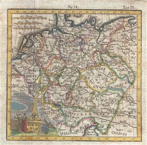 1742 Henerichs Map of Germany