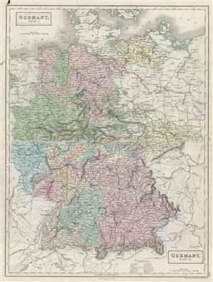 1851 Black Map of Germany