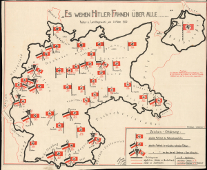 1933 Nazi Propaganda Map of the German Federal Elections that put Hitler in Power