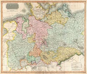 1816 Thomson Map of Germany north of the Mayne River