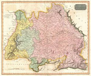 1816 Thomson Map of Germany south of the Mayne River