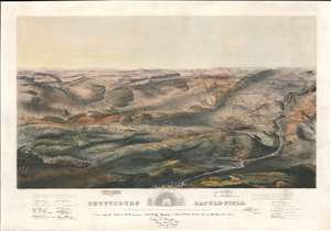 1863 Proof State of Bachelder's Iconic View of the Battle of Gettysburg