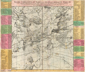 1742 Doppelmayr Map of the Constellations Leo and Virgo