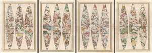 1792 Cassini Celestial or Star Map (in gores, 4 maps)