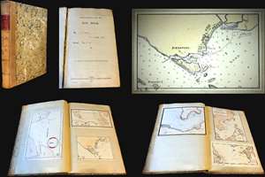 1901 Norcock Logbook of HMS Glory, w/maps of Singapore, Hong Kong