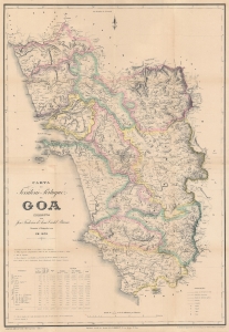 1878 Assa Castel Branco Map of Goa, India