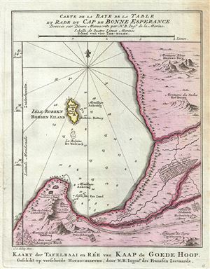 1773 Bellin Map of the Cape of Good Hope, Cape town, South Africa