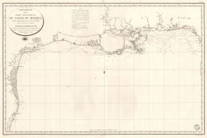 1826 Depot de la Marine Nautical Chart or Maritime Map of the U.S. Gulf Coast