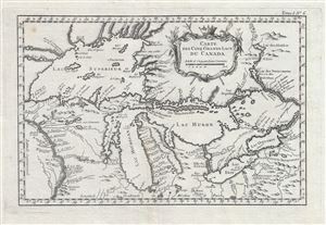 1764 Bellin Map of the Great Lakes (first map to use the term 'Great Lakes')