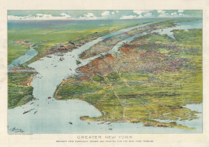 1897 Graham Chromolithograph Bird's-Eye View of New York City