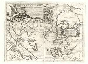 1697 Coronelli Map of the Northern Aegean Sea and the Bosporus