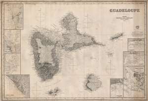 1876 Imray Blueback Nautical Chart of Guadeloupe and Marie Galante