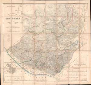1859 Sonnenstern / Gehüchte Map of Guatemala - first national map of Guatemala!