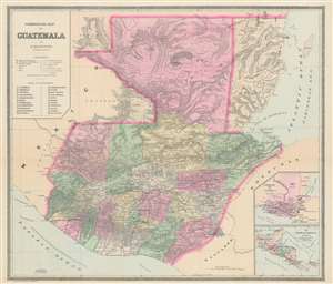 1891 Bianconi Economic Map of Guatemala