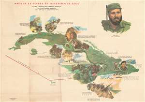 1962 Jimenez Pictorial Map of the Cuban Revolution