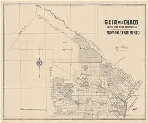 1920 Moro Map of Chaco Province, Argentina