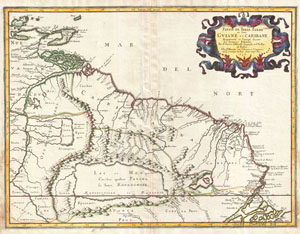 1656 Sanson Map of Guiana, Venezuela, and El Dorado