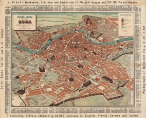 1885 Bulla Pictorial Tourist Map of Rome, Italy