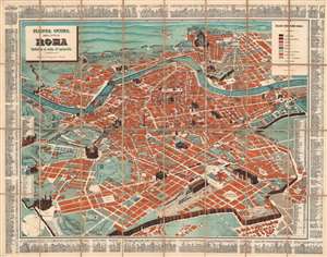 1900 Bulla Pictorial Tourist Map of Rome, Italy