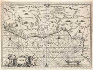 1686 Dapper Map of the Guinea Coast of West Africa