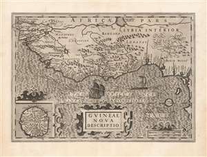 1606 Hondius Map of West Africa South of the Niger River