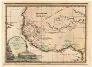 1797 Cassini Map of West Africa and the Gold Coast