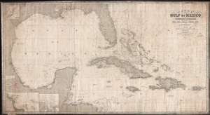 1871 Imray Blueback Chart or Map of the Gulf of Mexico and the West Indies