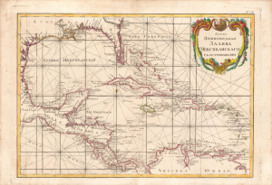 1793 Russian 'New Atlas' Map of the West Indies, Gulf of Mexico, Florida, Caribbean