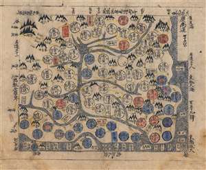 1850 Korean Map of Gyeongsang Province