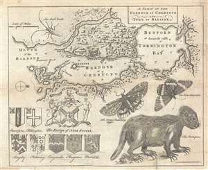 1750 Gentleman's Magazine Map of Halifax, Nova Scotia w/Porcupine
