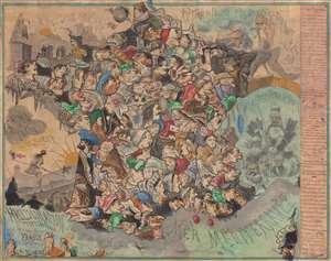 1871 Belloguet Allegorical Caricature Map of France